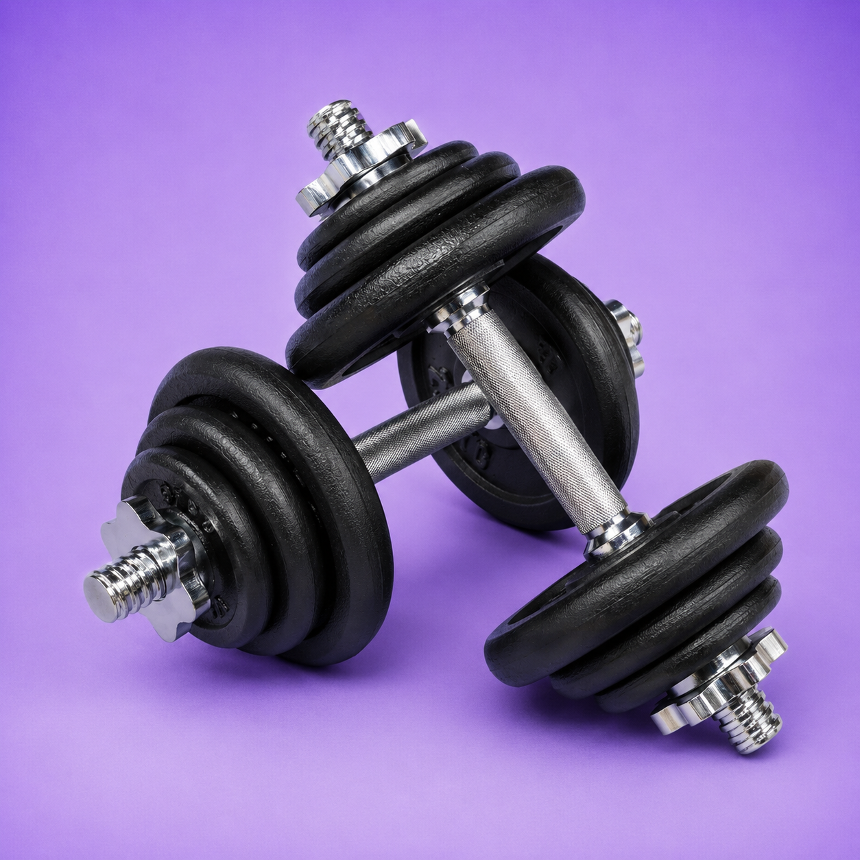 Fuel Fitness 20kg Black Cast Iron Dumbbell Set
