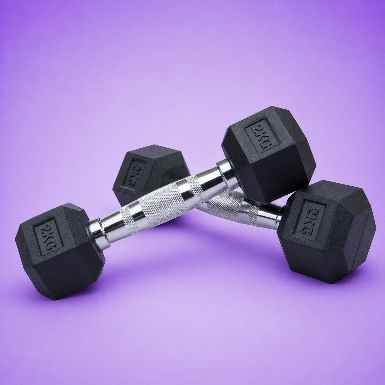 Fuel Fitness Rubber Hex Dumbbells 2x10kg