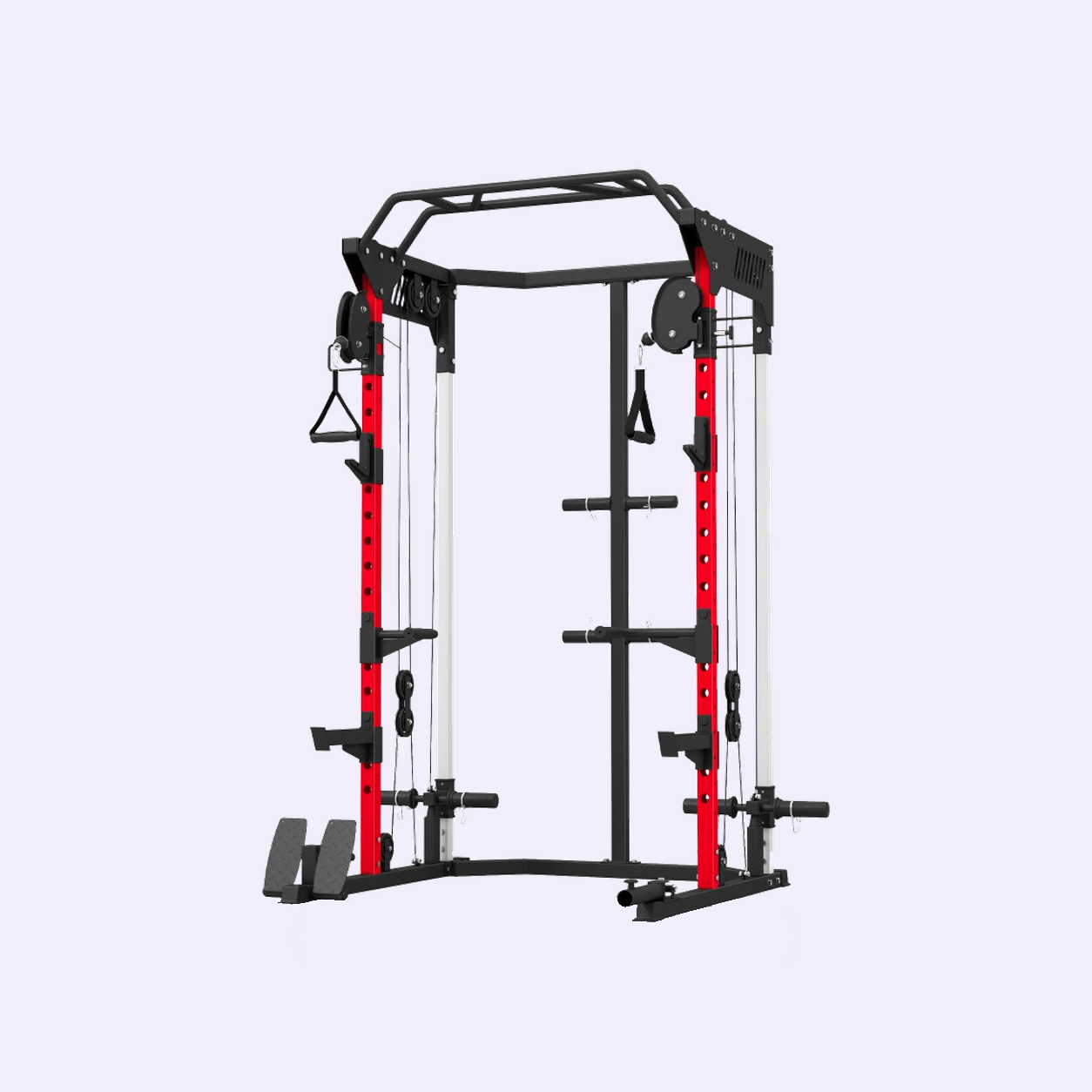 SPORTNOW power cage with adjustable cable pulley